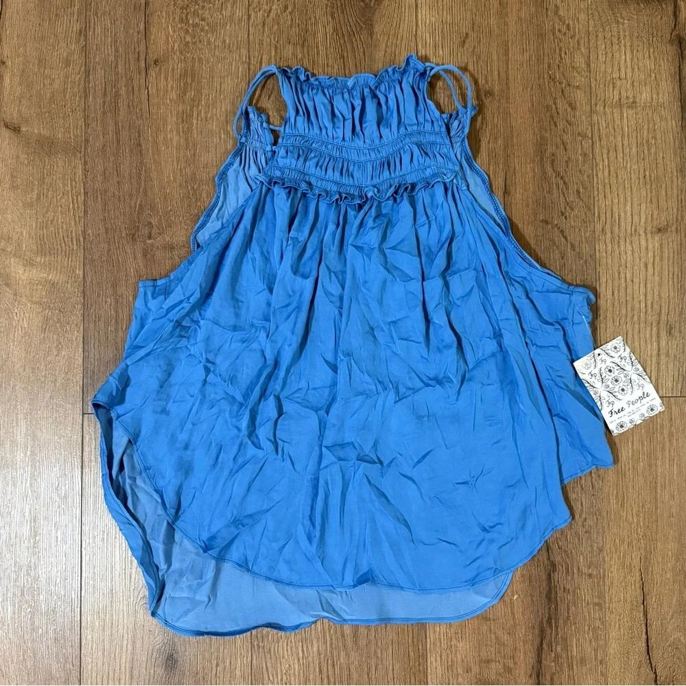 FREE PEOPLE my‎ oh my tank top blue